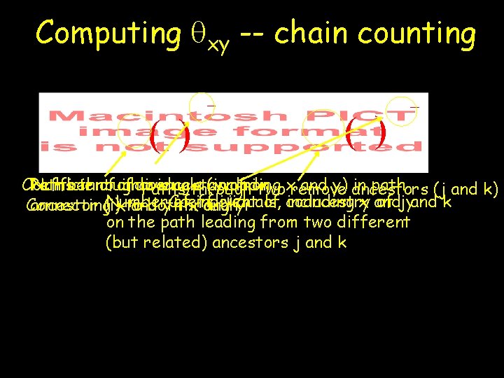 Computing qxy -- chain counting ( ) Coefficient Paths Number through ofof individuals coancestry
