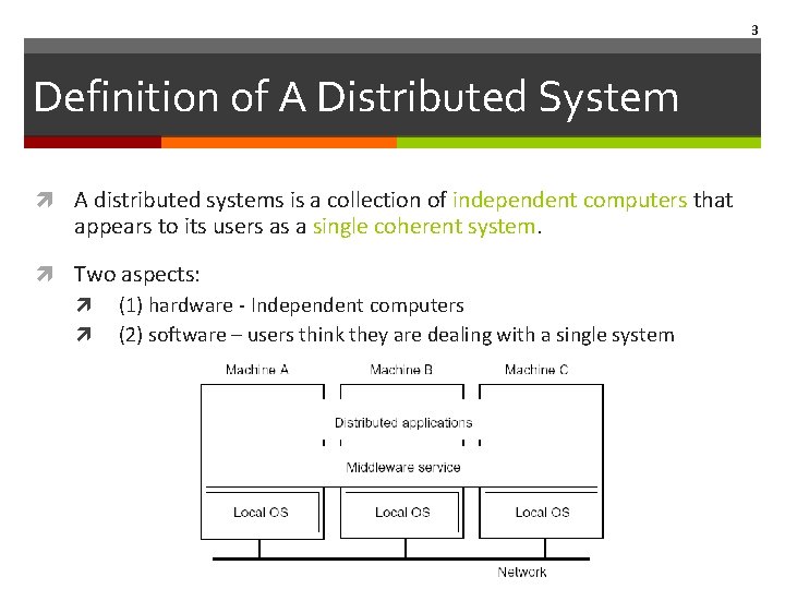 3 Definition of A Distributed System A distributed systems is a collection of independent