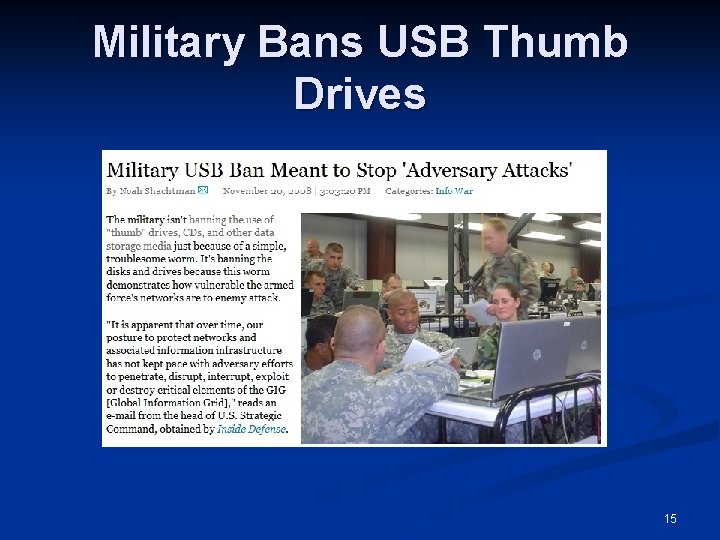 Military Bans USB Thumb Drives 15 