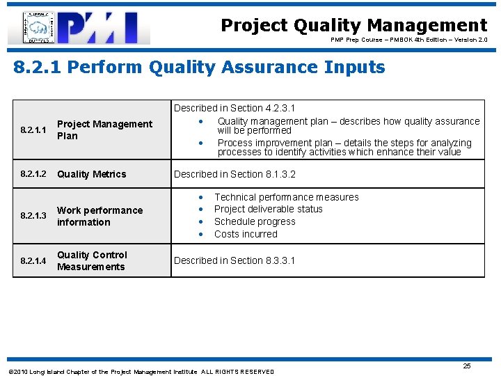 Project Quality Management PMP Prep Course – PMBOK 4 th Edition – Version 2.