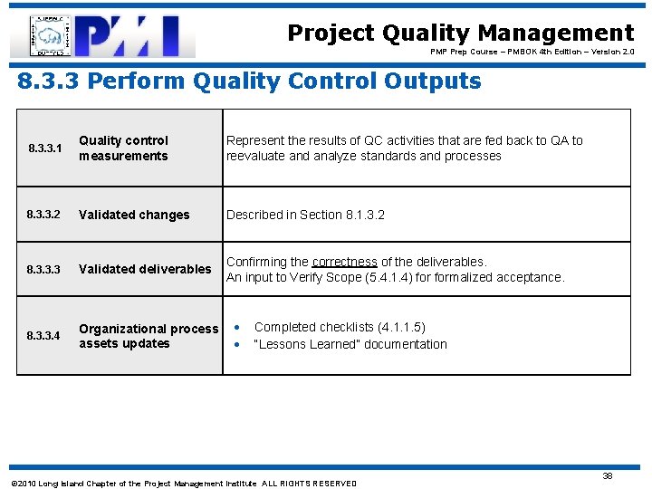 Project Quality Management PMP Prep Course – PMBOK 4 th Edition – Version 2.