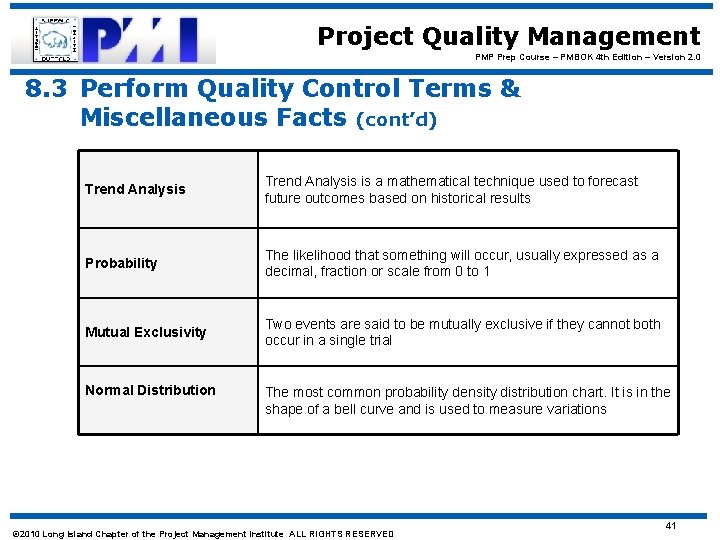 Project Quality Management PMP Prep Course – PMBOK 4 th Edition – Version 2.