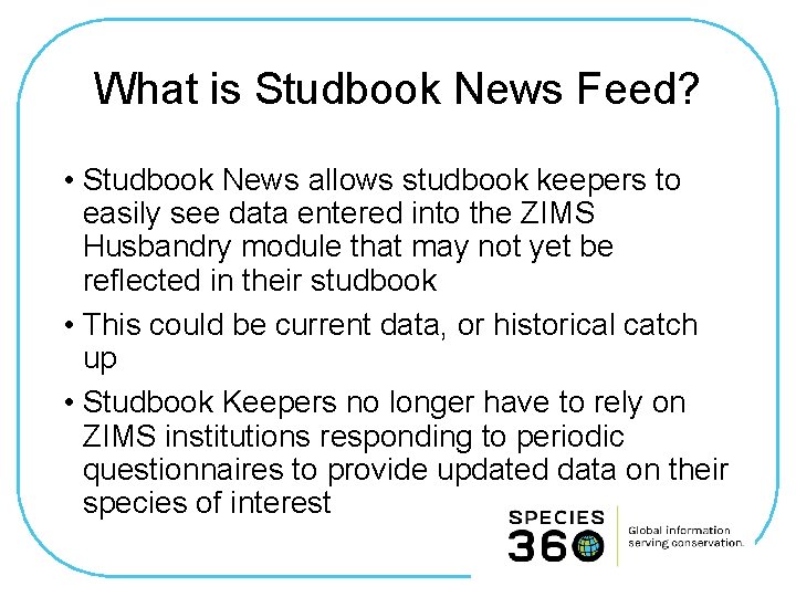 What is Studbook News Feed? • Studbook News allows studbook keepers to easily see