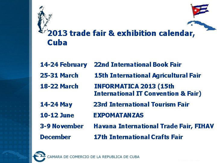 2013 trade fair & exhibition calendar, Cuba 14 -24 February 22 nd International Book