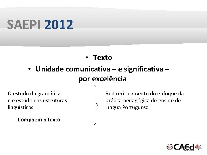 SAEPI 2012 • Texto • Unidade comunicativa – e significativa – por excelência O