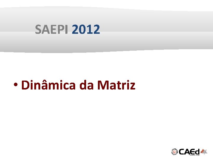 SAEPI 2012 • Dinâmica da Matriz 