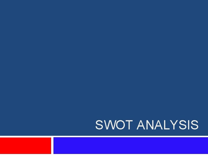 SWOT ANALYSIS 