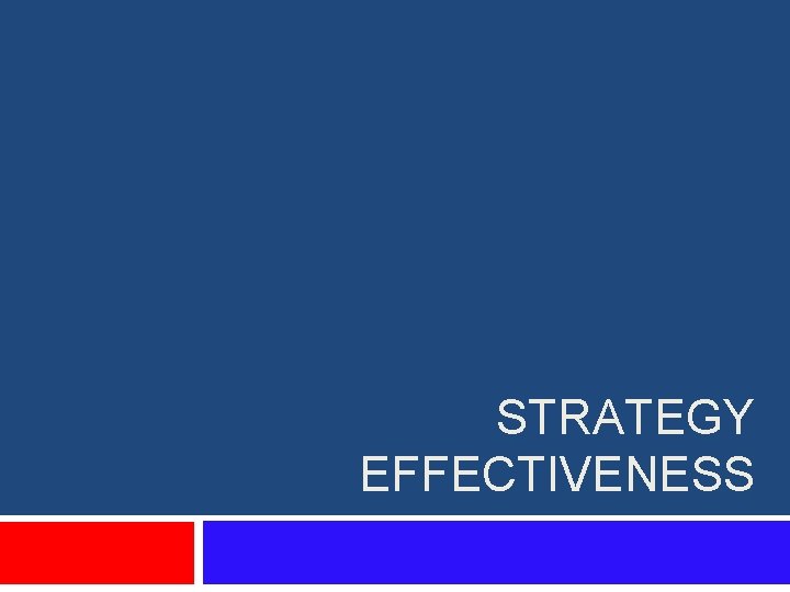 STRATEGY EFFECTIVENESS 