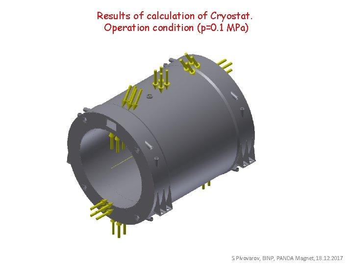 Results of calculation of Cryostat. Operation condition (p=0. 1 MPa) S. Pivovarov, BINP, PANDA