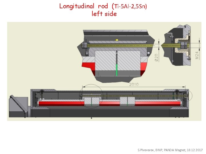 Longitudinal rod (Ti-5 Al-2, 5 Sn) left side S. Pivovarov, BINP, PANDA Magnet, 18.