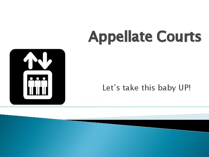 Appellate Courts Let’s take this baby UP! 