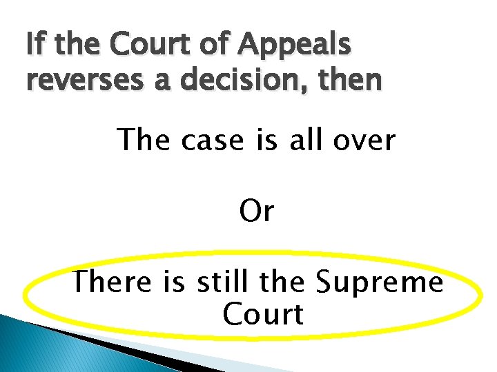 If the Court of Appeals reverses a decision, then The case is all over