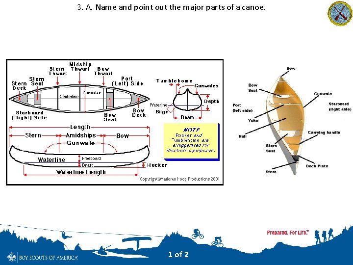 3. A. Name and point out the major parts of a canoe. 1 of