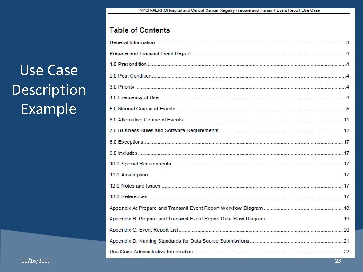 Use Case Description Example 10/16/2019 23 