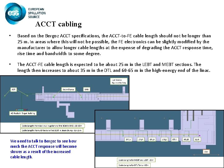 ACCT cabling • Based on the Bergoz ACCT specifications, the ACCT-to-FE cable length should