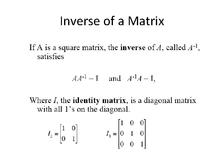Inverse of a Matrix 