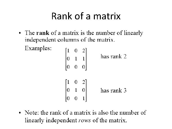 Rank of a matrix 