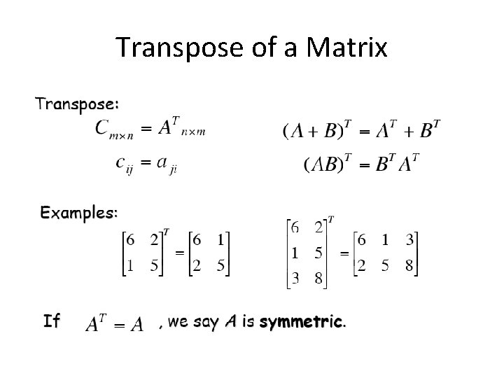 Transpose of a Matrix 