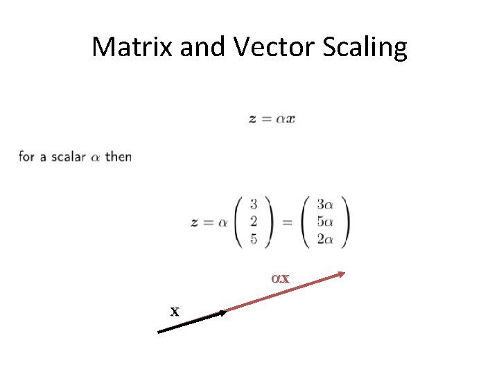 Matrix and Vector Scaling x X 