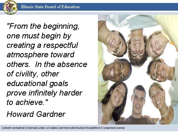 Illinois State Board of Education "From the beginning, one must begin by creating a