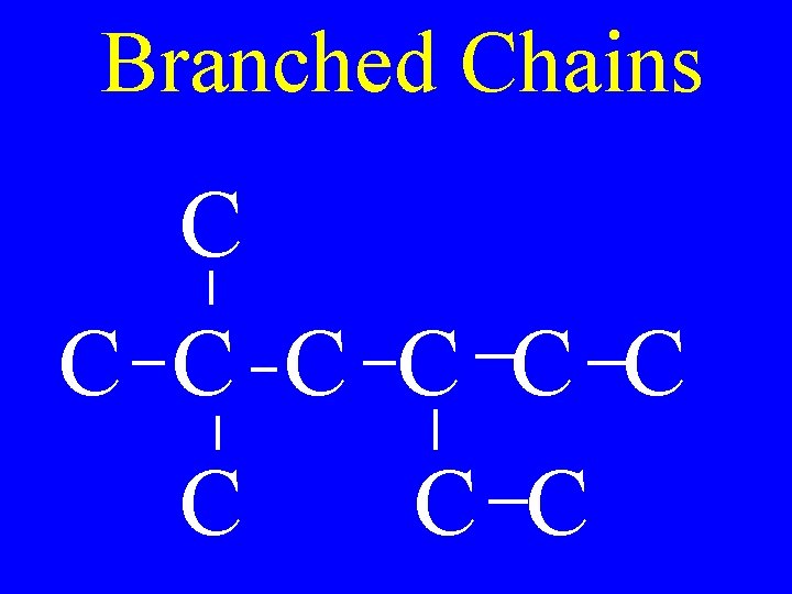 Branched Chains C C C C C 