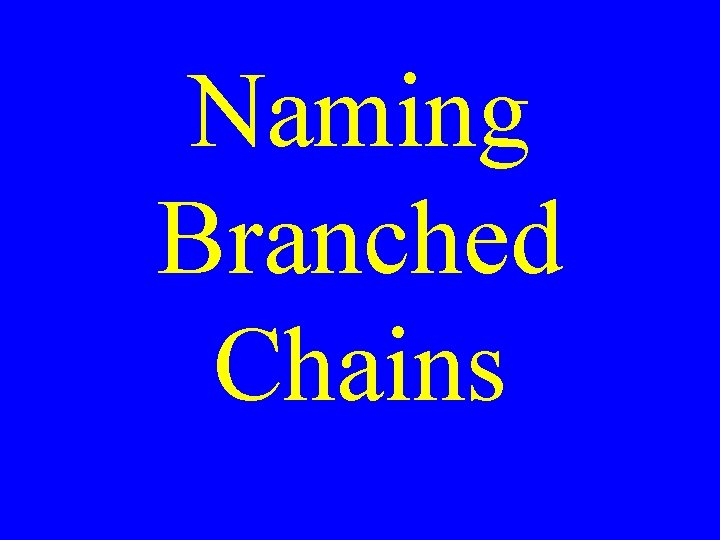 Naming Branched Chains 