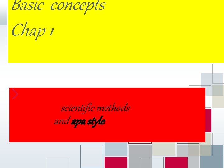 Basic concepts Chap 1 scientific methods and apa style 