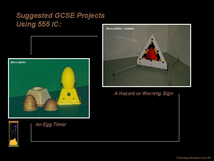 Suggested GCSE Projects Using 555 IC: Monostable / Astable Monostable A Hazard or Warning