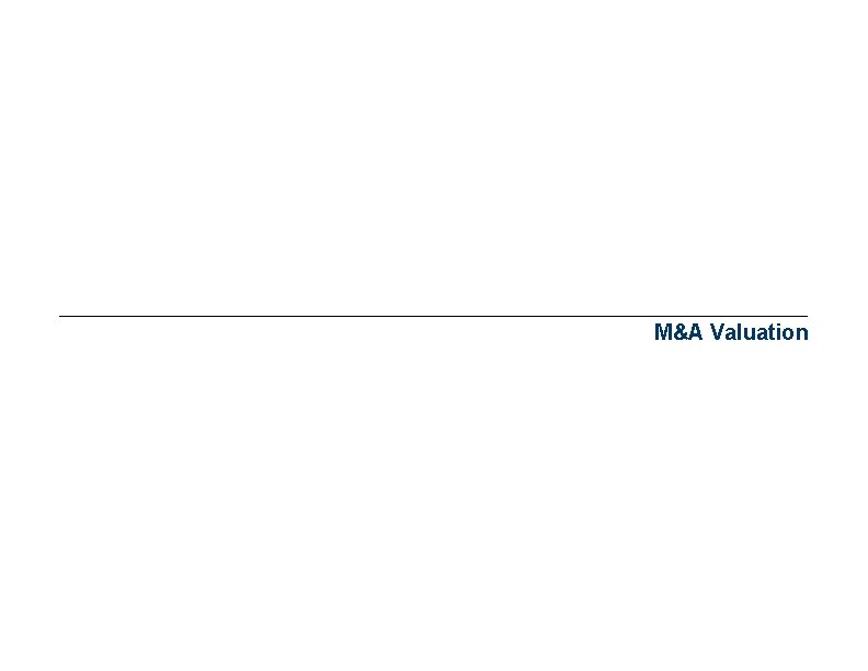 M&A Valuation 