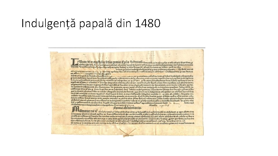Indulgență papală din 1480 