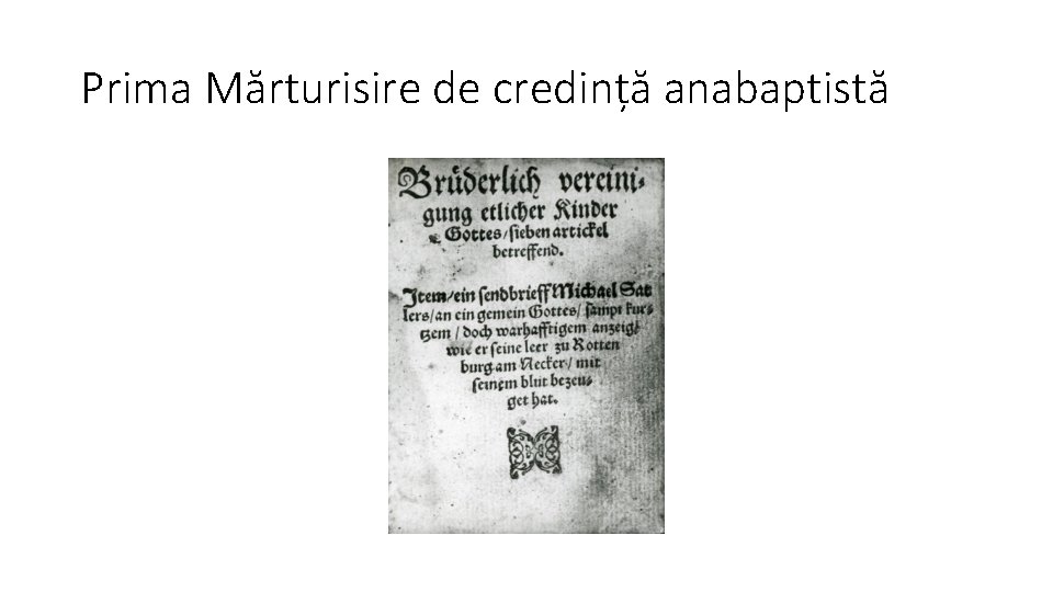 Prima Mărturisire de credință anabaptistă 