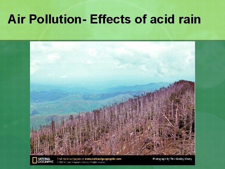 Air Pollution- Effects of acid rain 