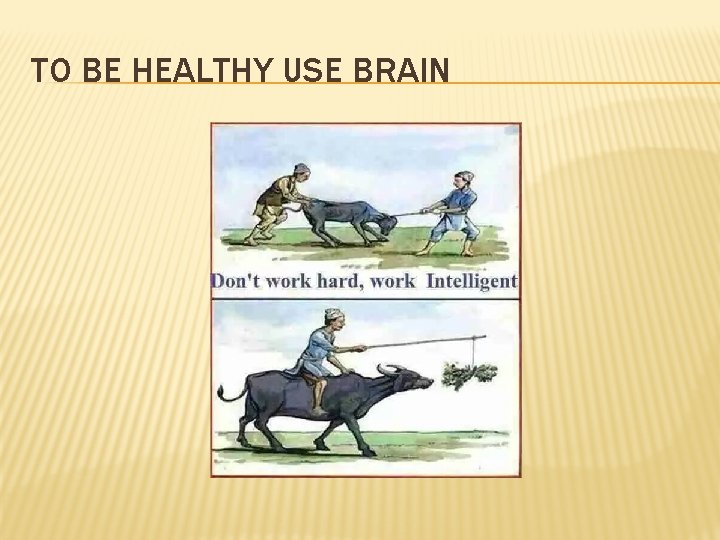 TO BE HEALTHY USE BRAIN 