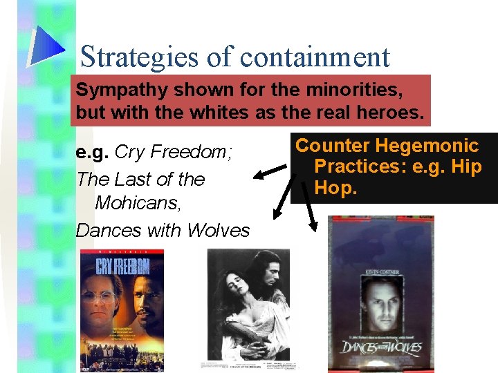 Strategies of containment Sympathy shown for the minorities, but with the whites as the