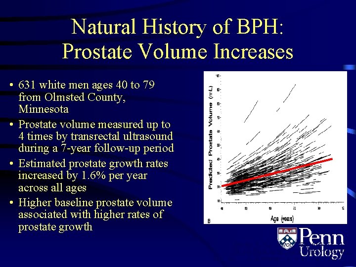 Natural History of BPH: Prostate Volume Increases • 631 white men ages 40 to