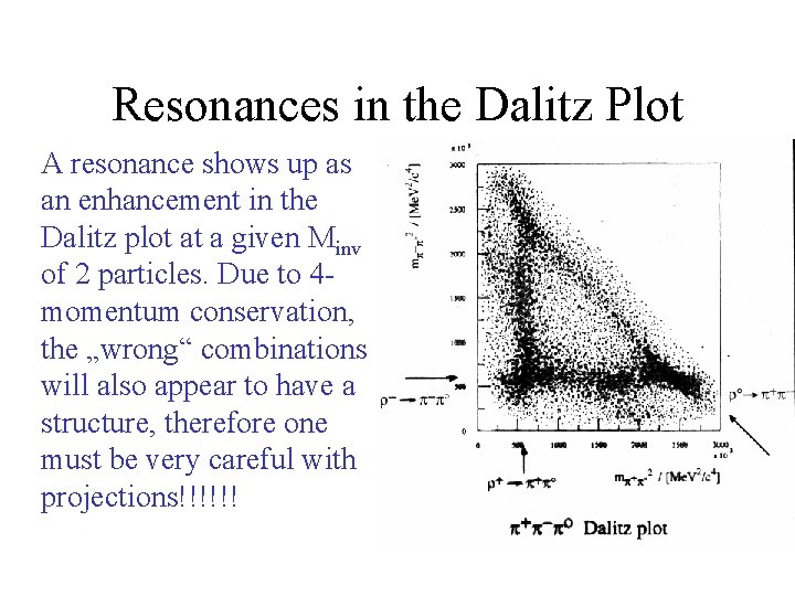 Resonances in the Dalitz Plot A resonance shows up as an enhancement in the