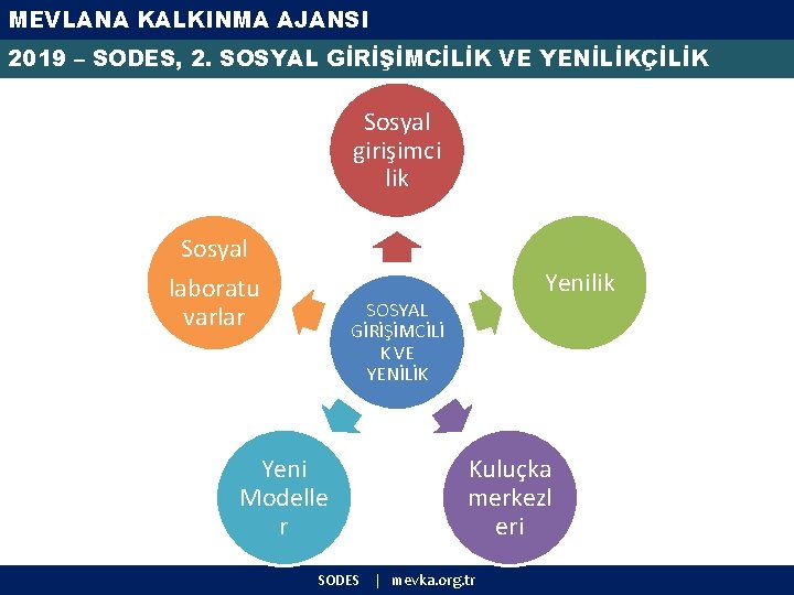 MEVLANA KALKINMA AJANSI 2019 – SODES, 2. SOSYAL GİRİŞİMCİLİK VE YENİLİKÇİLİK Sosyal girişimci lik