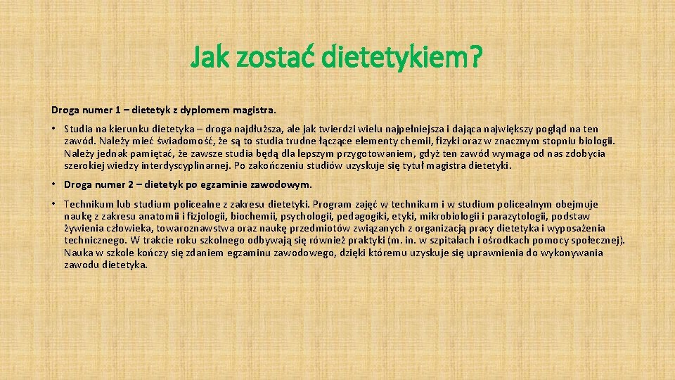 Jak zostać dietetykiem? Droga numer 1 – dietetyk z dyplomem magistra. • Studia na