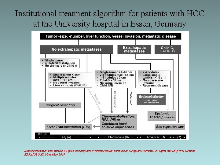 Institutional treatment algorithm for patients with HCC at the University hospital in Essen, Germany