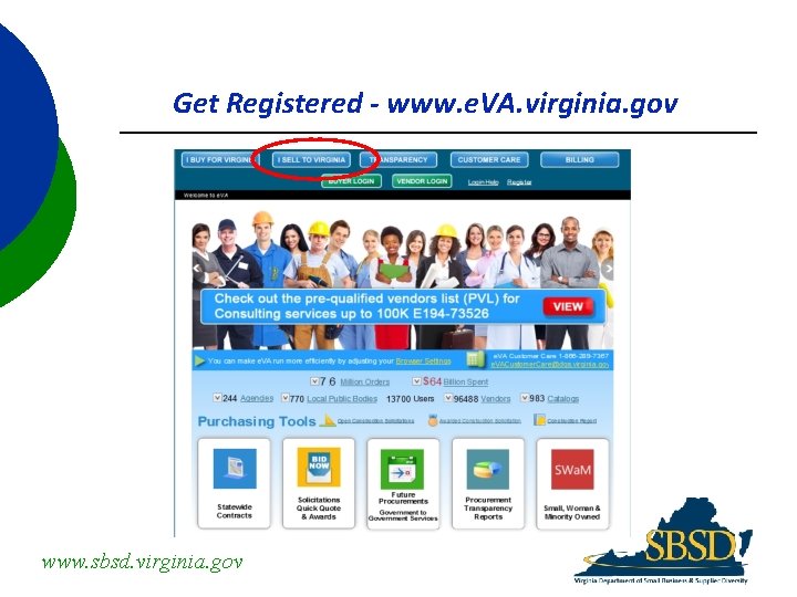 Get Registered - www. e. VA. virginia. gov www. sbsd. virginia. gov 