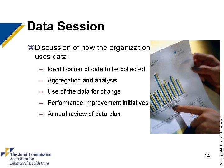 Data Session z. Discussion of how the organization uses data: – Identification of data
