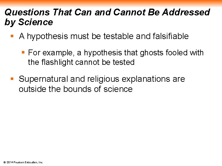 Questions That Can and Cannot Be Addressed by Science § A hypothesis must be