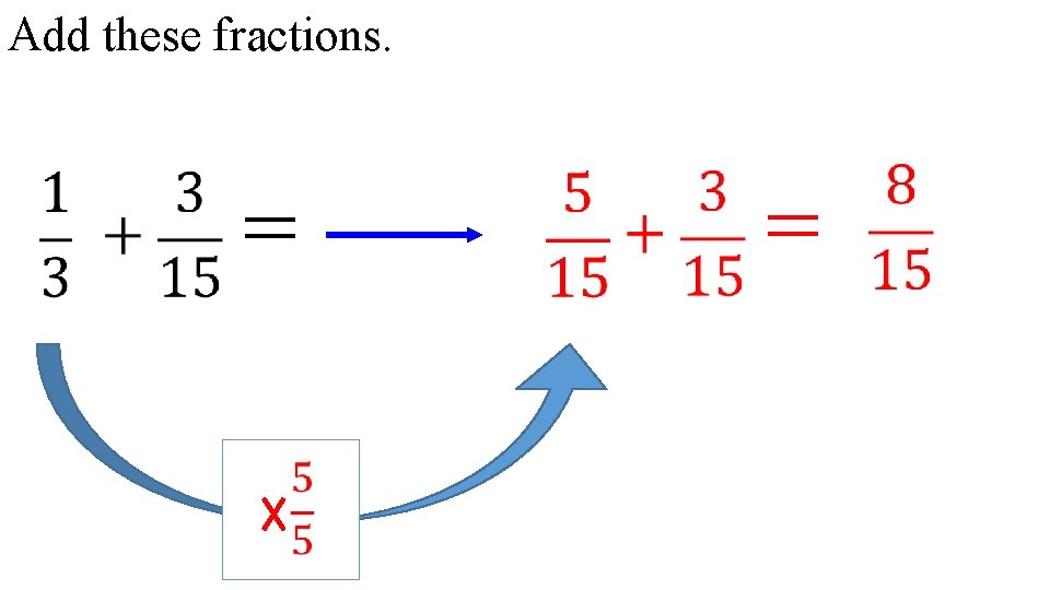 Add these fractions. = = 