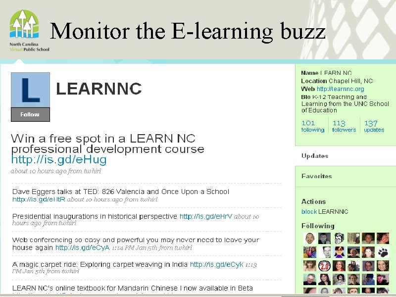 Monitor the E-learning buzz 