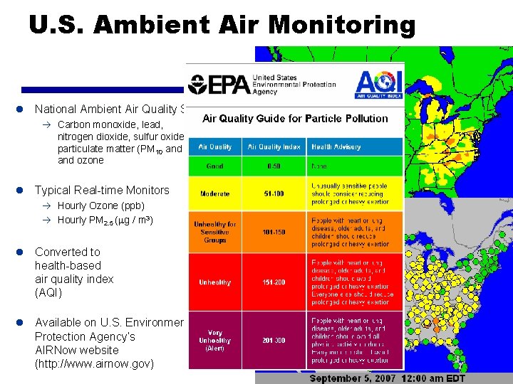 U. S. Ambient Air Monitoring l National Ambient Air Quality Standards à Carbon monoxide,