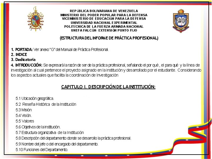 REPÚBLICA BOLIVARIANA DE VENEZUELA MINISTERIO DEL PODER POPULAR PARA LA DEFENSA VICEMINISTERIO DE EDUCACIÓN