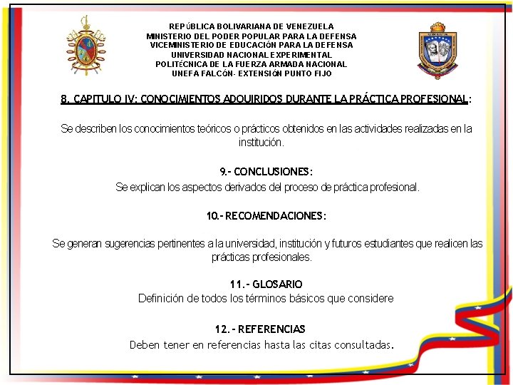 REPÚBLICA BOLIVARIANA DE VENEZUELA MINISTERIO DEL PODER POPULAR PARA LA DEFENSA VICEMINISTERIO DE EDUCACIÓN