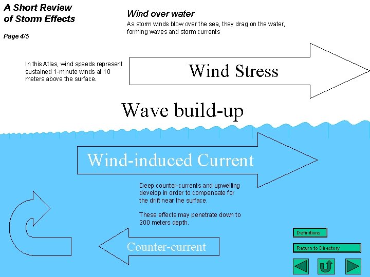 A Short Review of Storm Effects Wind over water As storm winds blow over