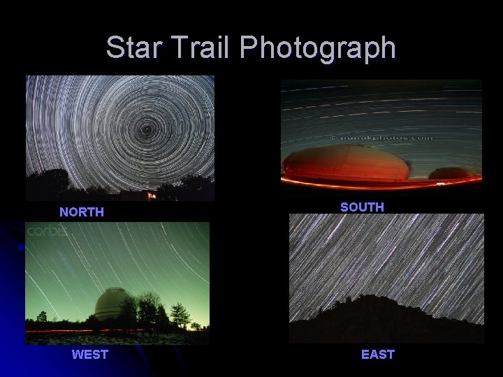 Star Trail Photograph NORTH WEST SOUTH EAST 