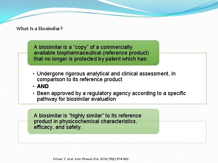 What Is a Biosimilar? A biosimilar is a “copy” of a commercially available biopharmaceutical